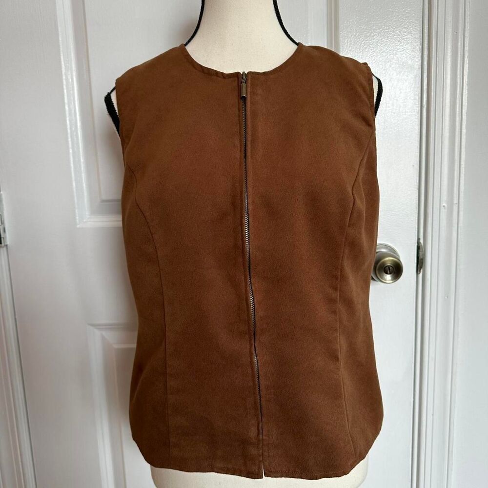 Vintage Joan Leslie Women's Brown Gilet, Size Small
